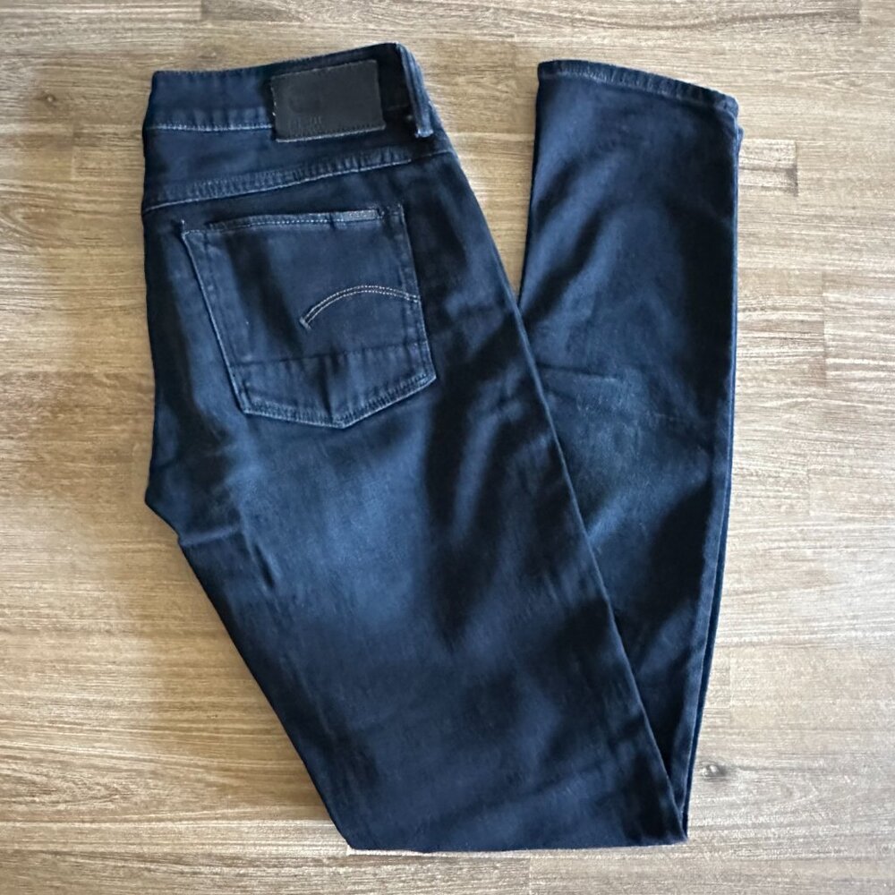 G-Star Raw 3301 Skinny Jeans Womens Size 27 Low Rise Dark Blue Denim